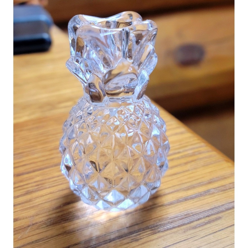 Vintage Williams Sonoma Clear Glass Pineapple Taper Candle Holder 3 Inch - Picture 2 of 7